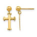 14k Madi K Cross Dangle Post Earrings - Product Photo