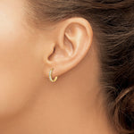 14K Yellow Gold CZ Hinged Hoop Earrings - Product Photo
