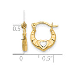 14K Madi K w/Rhodium Heart Hollow Hoop Earrings - Product Photo