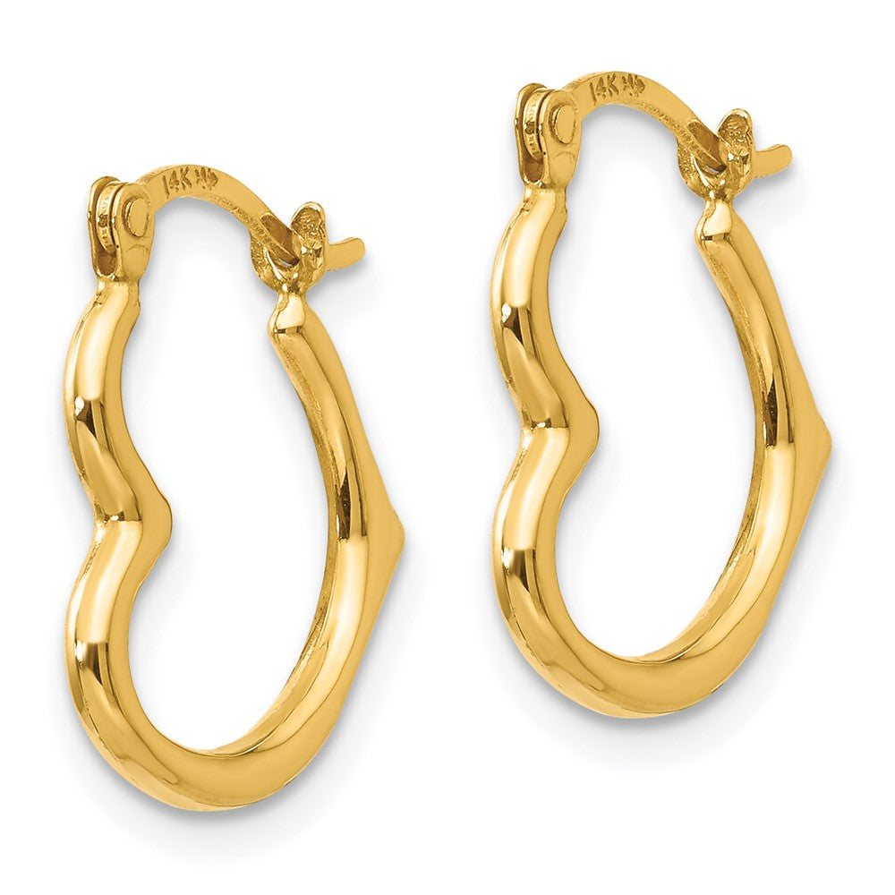 14k Madi K Heart Shaped Hollow Hoop Earrings - Product Photo