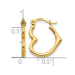 14k Madi K Heart Shaped Hollow Hoop Earrings - Product Photo