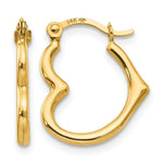 14k Madi K Heart Shaped Hollow Hoop Earrings - Product Photo