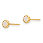 14K Madi K Polished Lab Created Opal Bezel Post Earrings - Product Photo