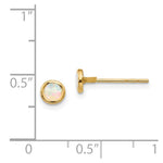 14K Madi K Polished Lab Created Opal Bezel Post Earrings - Product Photo