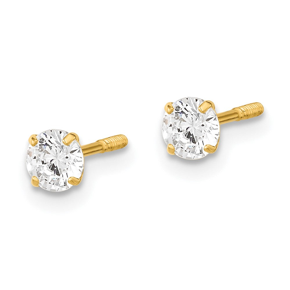 14k Madi K Polished Reversible Ball and CZ Earrings - Product Photo