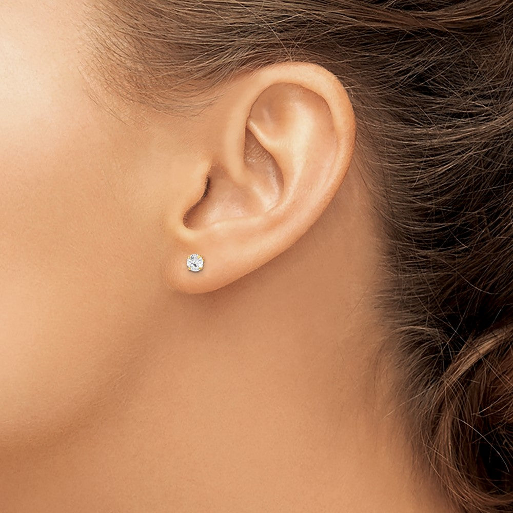 14k Madi K Polished Reversible Ball and CZ Earrings - Product Photo
