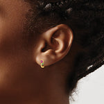 14k Madi K Polished Red & Green CZ Flower Hoops - Product Photo