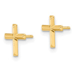 14k Madi K Polished 3D Cross Post Earrings - Product Photo