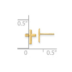 14k Madi K Polished 3D Cross Post Earrings - Product Photo