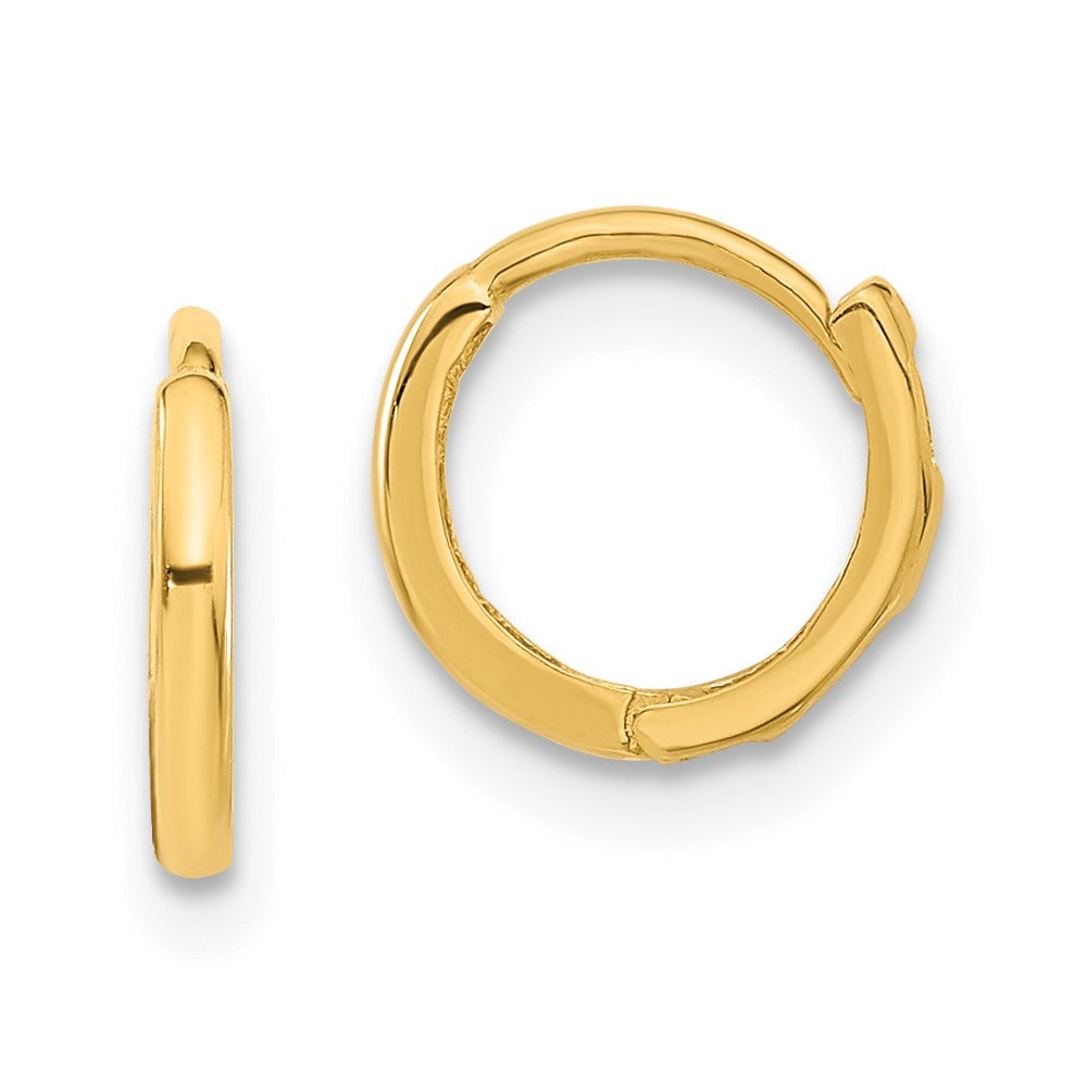 14K Yellow Gold Polished Hinged Hoop Earrings