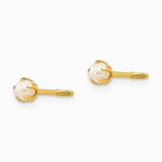 14K Yellow Gold 2.5 mm Freshwater Cultured Pearl Earrings - Product Photo
