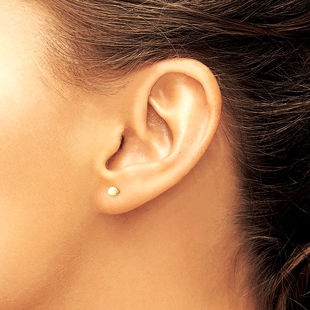 14K Yellow Gold 2.5 mm Freshwater Cultured Pearl Earrings - Product Photo