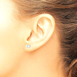 14K White Gold 5.25 mm CZ Post Earrings - Product Photo