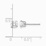 14K White Gold 5.25 mm CZ Post Earrings - Product Photo