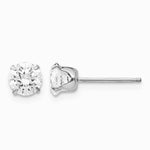 14K White Gold 5.25 mm CZ Post Earrings - Product Photo