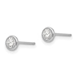 14k White Gold Madi K 4mm Bezel Set CZ Post Earrings - Product Photo