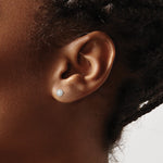 14k White Gold Madi K 4mm Bezel Set CZ Post Earrings - Product Photo