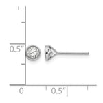 14k White Gold Madi K 4mm Bezel Set CZ Post Earrings - Product Photo