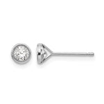 14k White Gold Madi K 4mm Bezel Set CZ Post Earrings - Product Photo