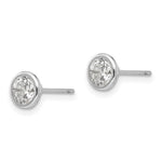 14k White Gold Madi K 5mm Bezel Set CZ Post Earrings - Product Photo