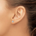 14k White Gold Madi K 5mm Bezel Set CZ Post Earrings - Product Photo
