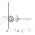 14k White Gold Madi K 5mm Bezel Set CZ Post Earrings - Product Photo