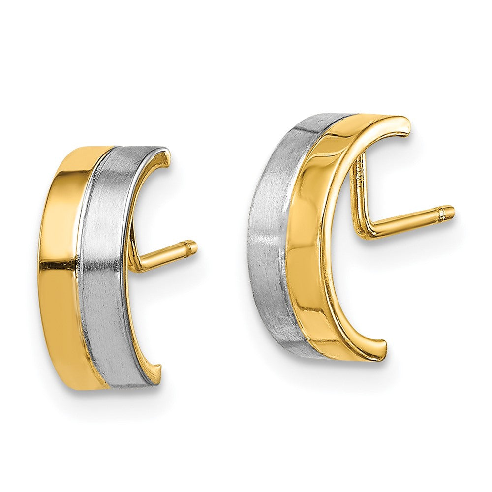 14k w/Rhodium Madi K Half Circle Post Earrings - Product Photo