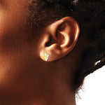 14K Yellow & Rhodium with Rhodium Satin Leaf Post Earrings - Product Photo