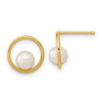 14K Madi K Open Circle 5mm Freshwater Cultured Pearl Post Earrings - Product Photo