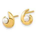 14K Madi K Polished 3.5mm Freshwater Cultured Pearl Post Earrings - Product Photo