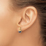 14k Madi K Polished Blue Enameled Shell Post Dangle Earrings - Product Photo