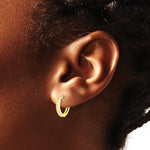 14K Yellow Gold Polished CZ 2mm Hinged Huggie Hoop Earrings - Product Photo