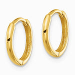 14K Yellow Gold Polished 1.45mm Hinged Huggie Hoop Earrings - Product Photo