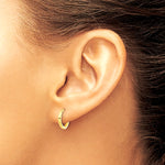 14K Yellow Gold Polished 1.45mm Hinged Huggie Hoop Earrings - Product Photo