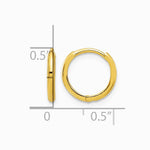 14K Yellow Gold Polished 1.45mm Hinged Huggie Hoop Earrings - Product Photo