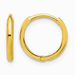 14K Yellow Gold Polished 1.45mm Hinged Huggie Hoop Earrings - Product Photo