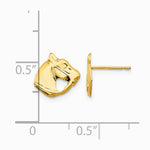 14K Yellow Gold Polished Horse Head Post Earrings - Product Photo