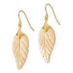 14k Madi K Mother of Pearl Leaf Dangle Earrings - Product Photo