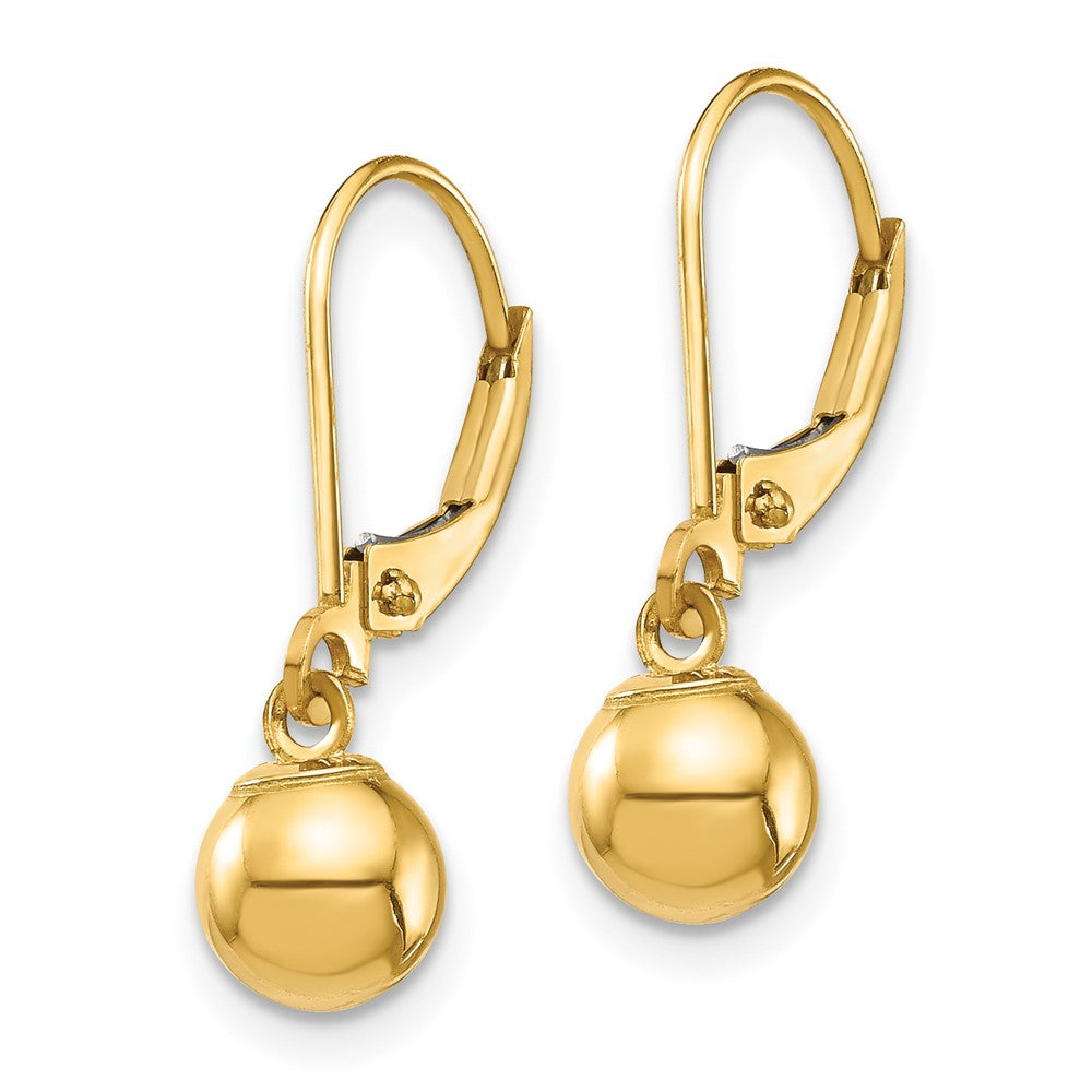 14k Madi K Dangle 6mm Bead Leverback Earrings - Product Photo
