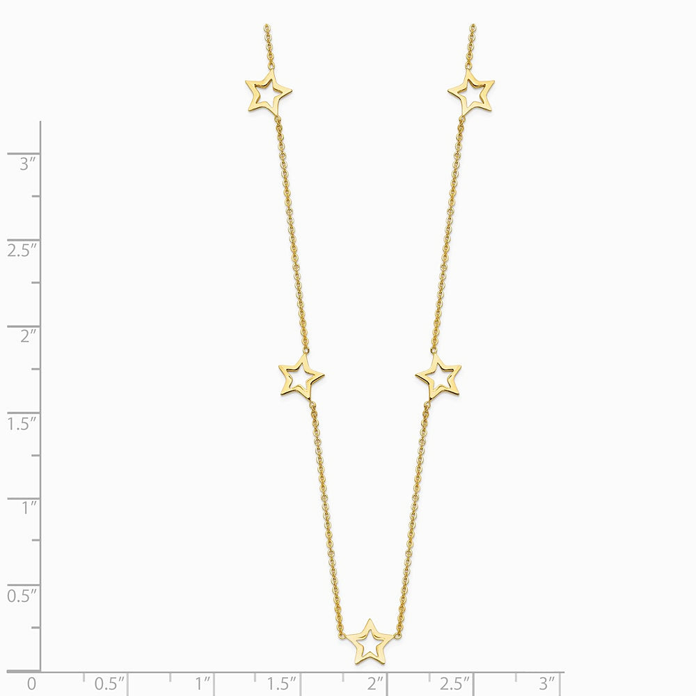 14K Yellow Gold Star with 2in Extension Necklace - Product Photo