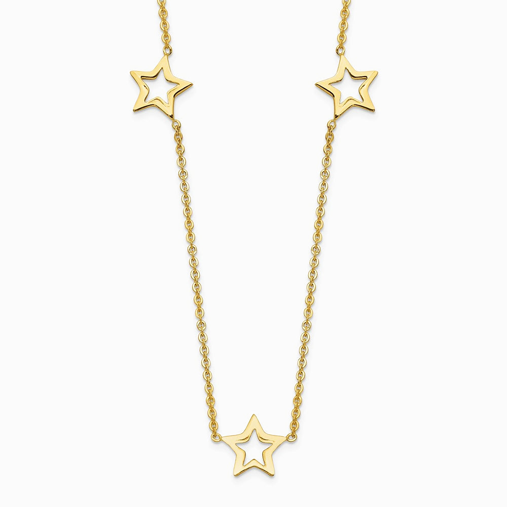 14K Yellow Gold Star with 2in Extension Necklace - Product Photo