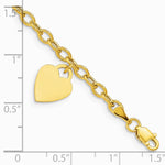 14K Yellow Gold Dangle Heart Child's Bracelet - Product Photo
