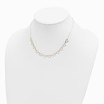 14K Yellow Gold Oval Cable with Open Flat Hearts 16 inch w/ 2in ext Necklace - Product Photo