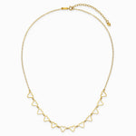 14K Yellow Gold Oval Cable with Open Flat Hearts 16 inch w/ 2in ext Necklace - Product Photo