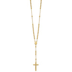 14k 4mm Mirror Beaded Semi-solid Rosary 24 inch Necklace - Product Photo