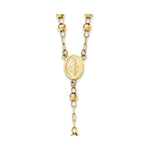14k 4mm Mirror Beaded Semi-solid Rosary 24 inch Necklace - Product Photo