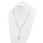 14k 4mm Mirror Beaded Semi-solid Rosary 24 inch Necklace - Product Photo