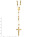 14k 4mm Mirror Beaded Semi-solid Rosary 24 inch Necklace - Product Photo