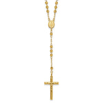 14k 4mm Mirror Beaded Semi-solid Rosary 24 inch Necklace - Product Photo
