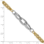 14K Two-tone Diamond-Cut & Polished 7.5in Fancy Link Bracelet - Product Photo